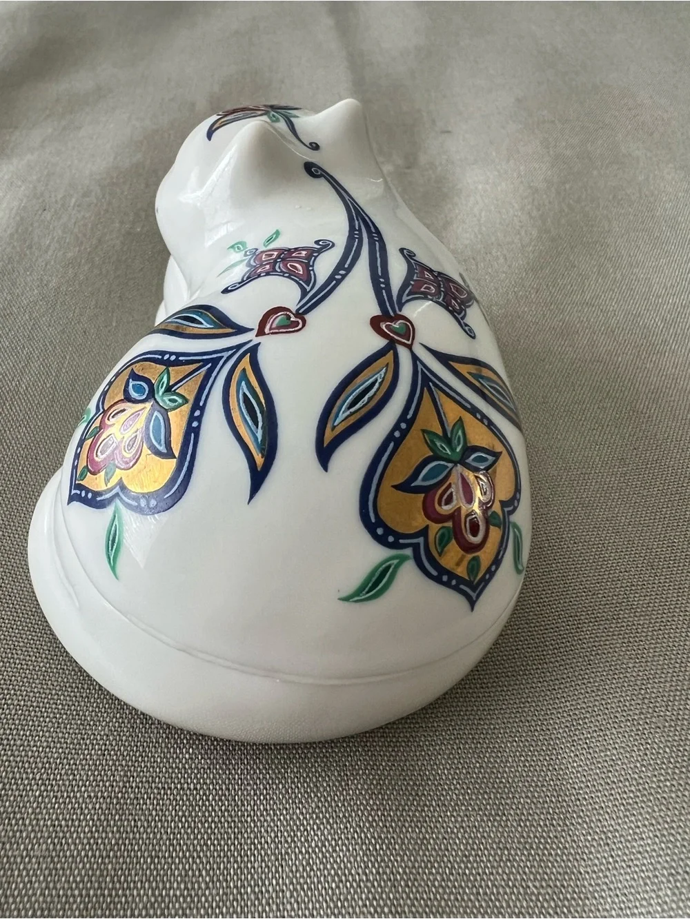 Vintage Byzantium Elizabeth Arden Sleeping Kitty Cat ceramic Trinket Box Japan - Picture 4 of 7